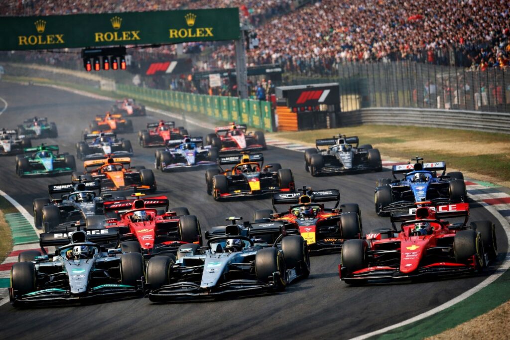 2026 Formula 1 season grid at a race start after the F1 race cancellations reshaped the calendar