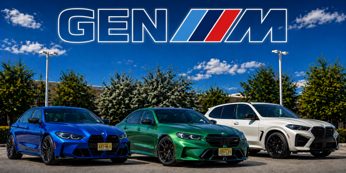 BMW Gen M lineup featuring 2026 M5, M3 Competition, and X5 M performance models