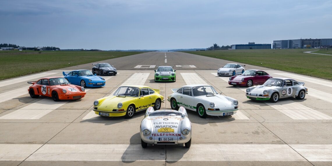 Porsche 911 RS heritage lineup at Porsche Parade 2026 showcasing classic and modern RS models