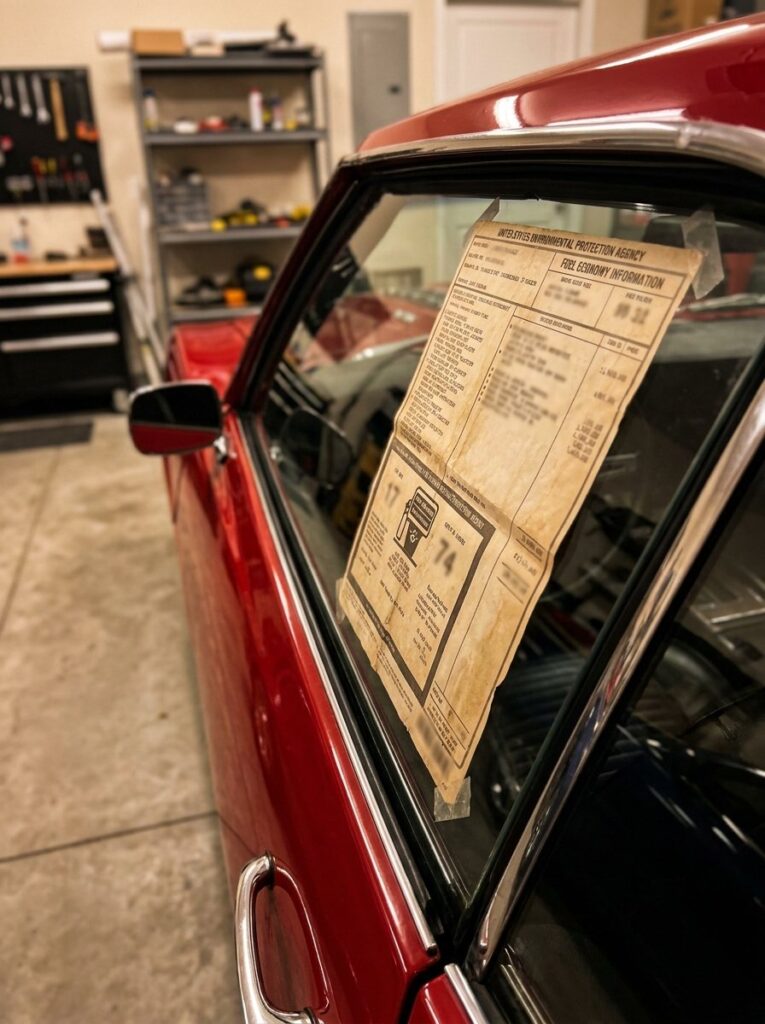 classic car original window sticker documentation