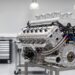 Naturally aspirated V12 on a build stand, illustrating the type of engine used in the Gordon Murray S1