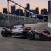 Formula 1-style race car on a city street circuit at dusk as the F1 V8 engine plan for 2030 takes shape