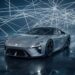 Silver Lexus LFA Concept electric sports car, front three-quarter view
